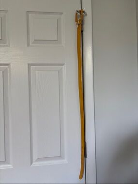 M by Madonna x H&M yellow faux patent leather belt
